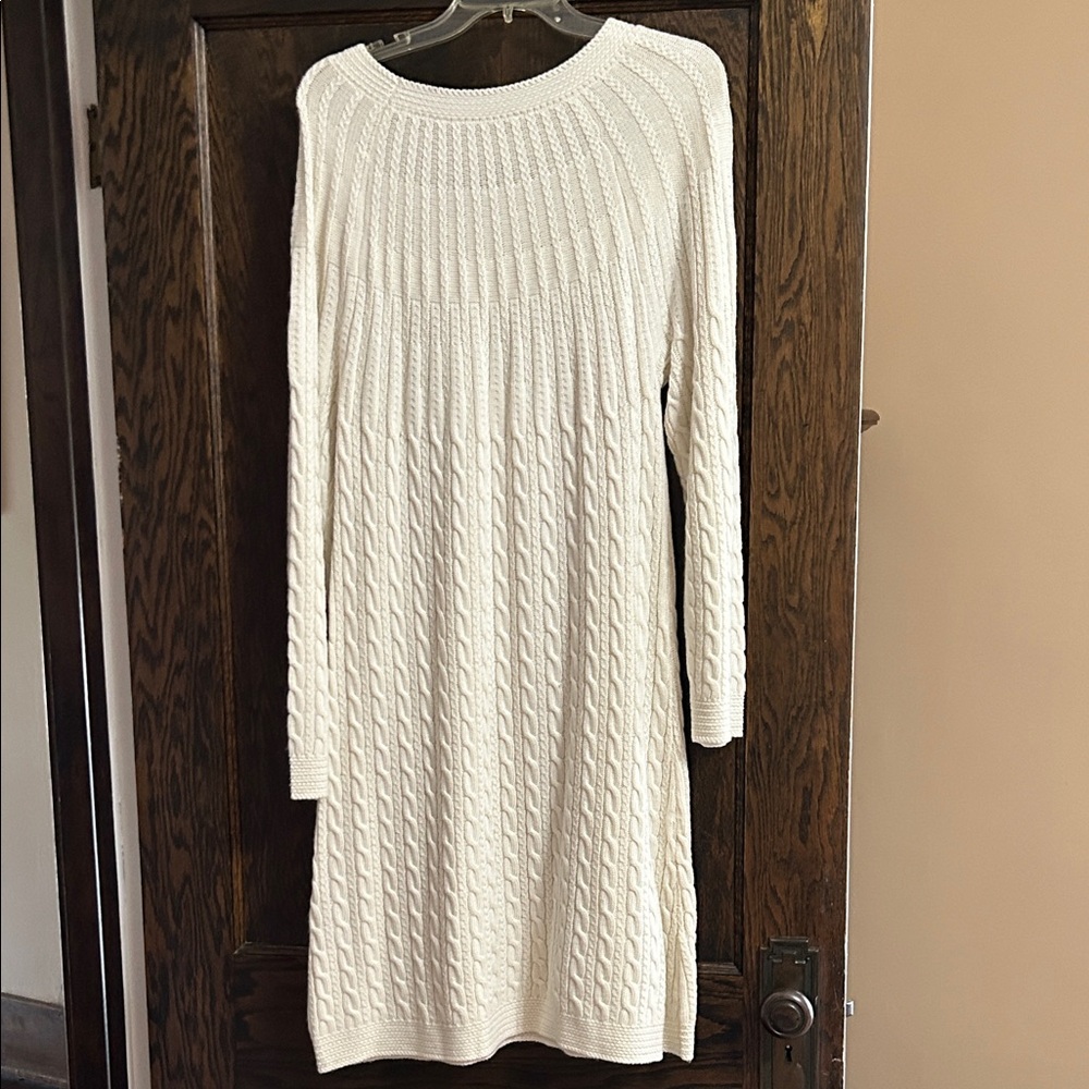 Soft Surroundings Cream Cable Knit Dress Small - Picture 3 of 5